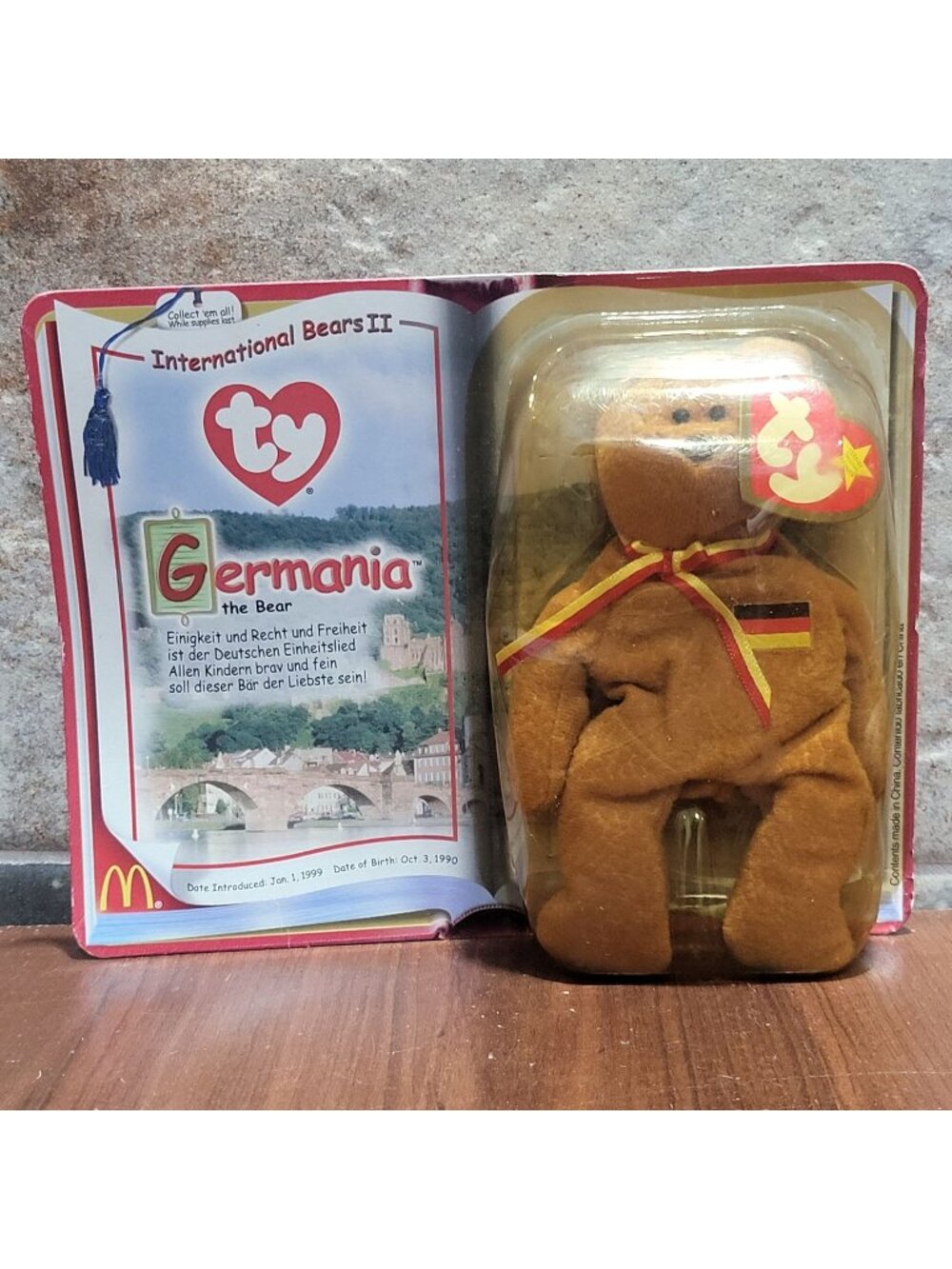 Ty McDonalds 2000 Teenie Beanie Baby Germania the Bear International Bears II